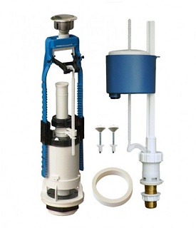 Арматура д/унитаза 1/2" боковая подводка, кнопка хром A105.56.14.3 (Уклад)