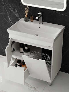 Комплект мебели 70 "Айленд-70" напольная 2ящ. + Б/К белый Onika (ум.Адриана,70)