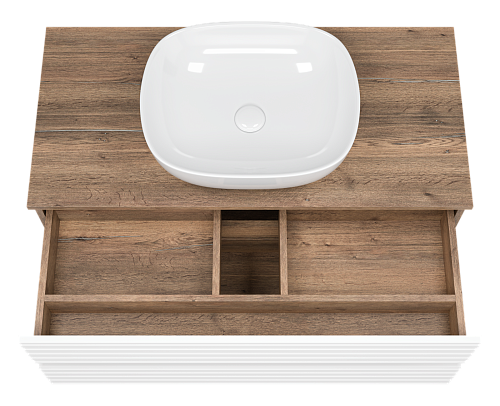 Тумба 100 "Dakota-100" напольная 2 ящ. белый/дуб MISTY