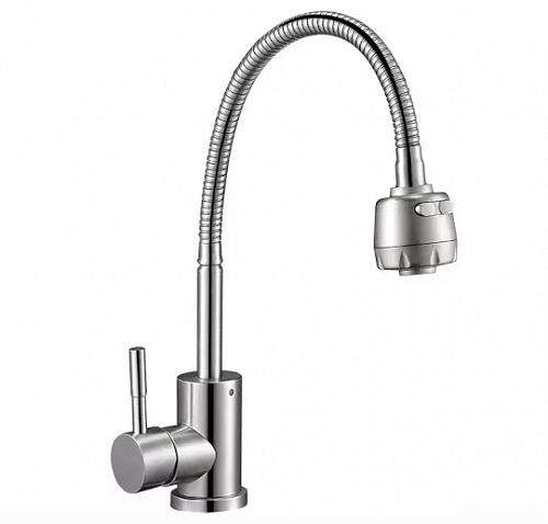 Смеситель д/кухни Solone (EZA4-A090) ф35 гибкий излив нерж.