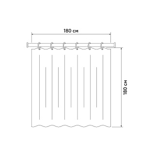 Штора д/ванной комнаты 180х180 "Полосы" без колец (PL) 01-02
