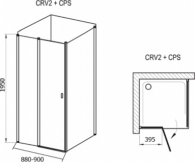   RAVAK/Chrome CRV2-90*90 + Transparent  