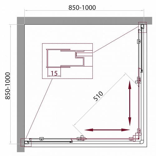 ДУШЕВОЙ УГОЛОК BELBAGNO UNIQUE-A-2 85/100-C-Cr
