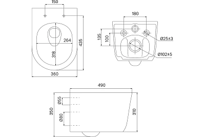 Унитаз подвесной IDDIS "Slide" Торнадо безободковый сид. м/лифт  SLIRDSEi25 ВЫГОДА!!