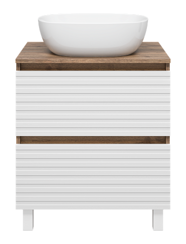 Тумба 60 "Dakota-60" напольная 2 ящ. белый/дуб MISTY