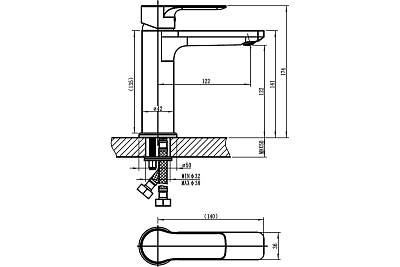 Смеситель д/умывальника BIG PROFF d-35 хром 3544 ARGO 44449 