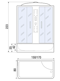 Душевая кабина WISLA 150/80 ТН