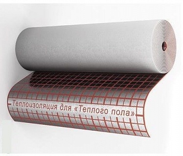 Рулонная изоляция ПЛР 3мм 30м2 (1,2м*25м) с разметкой под теплый пол (НАРЕЗКУ)