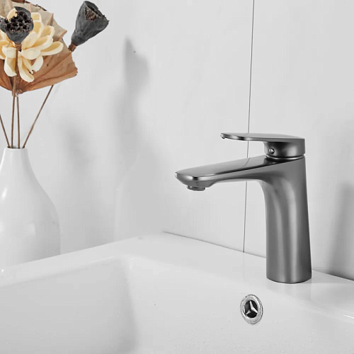 Смеситель д/раковины SHEVANIK оружейная сталь S8501T