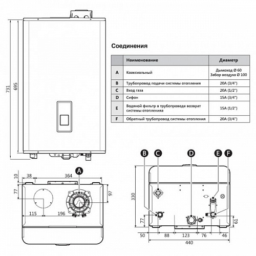 Котел газ. Navien NCB - 52H конденс. одноконт.