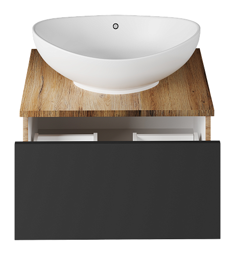 Тумба 60 "ИВА-60" подвесная графит/дуб MISTY