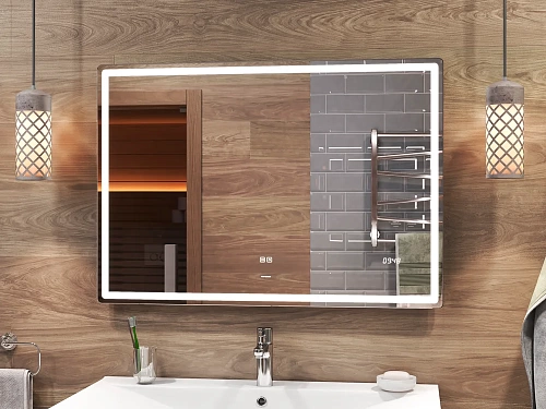Зеркало 100 "GEOMETRY LUXE-100" подсветка сенсор на зеркале + подогрев VELVEX 