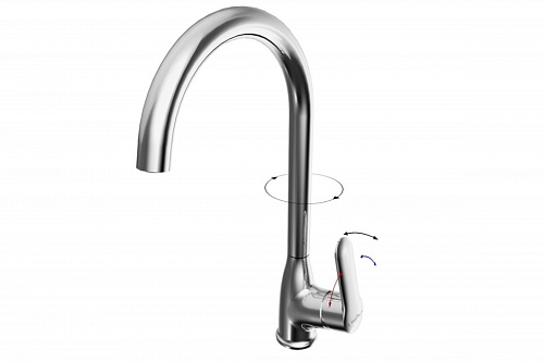 Смеситель д/кухни "Kanda" (KAN-1013) высокий излив TOKITO