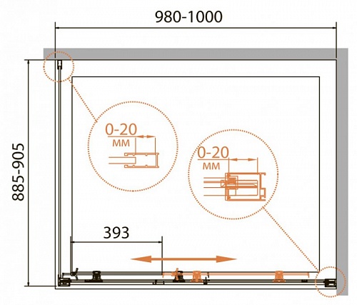 ДУШЕВОЙ УГОЛОК CEZARES RELAX-AHF-1 100/90-C-Bi