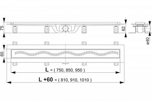 Водоотводящий желоб 650mm "Симпл" матовый AlcaPlast (APZ8-650M)