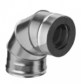 Сэндвич-колено 90 н/ж.0,8мм + оц.ст.ф115х200