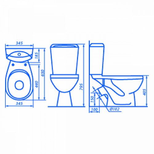 Унитаз-комп "Комфорт" коричневый  (КСФ) 