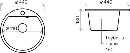 Мойка гранит FOSTO NOVA 44 (серый) без сифона 