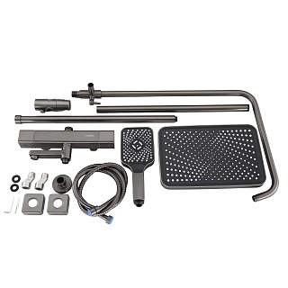 Душевая система "RAIN" (RAI-1028GM) термостат, воронёная сталь TOKITO