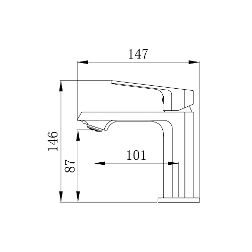 Смеситель д/умывальника "AMA " (AMA-1011BL) черный TOKITO